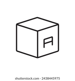 Box icon. Black icon on white background. Vector illustration