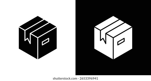 Box icon black silhouette for web, and mobile app