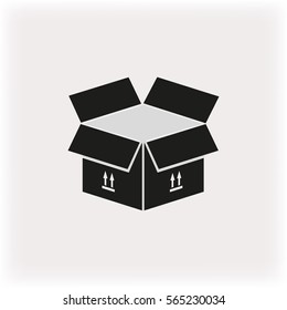 box icon, black vector illustration