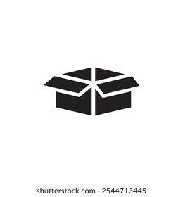 Box icon Black and white outline vector