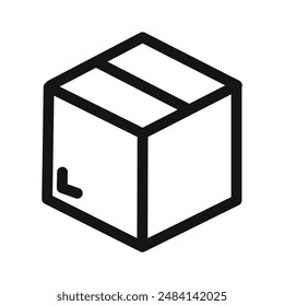 Box-Symbol Schwarz-Weiß-Vektorgrafik