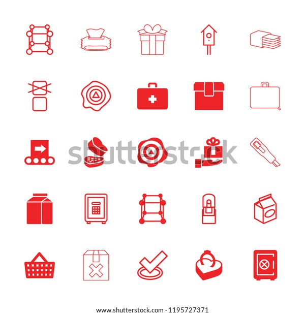 Box Icon Collection 25 Box Filled Stock Vector Royalty Free