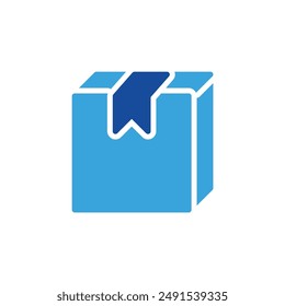 box icon color or logo illustration glyph color blue style	
