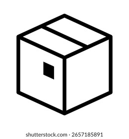 Box icon. Colored vector illustration.