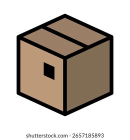Box icon. Colored vector illustration.