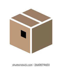 Icono de caja. Ilustración vectorial de color.