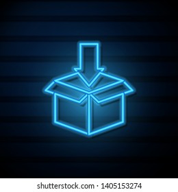 # Box icon, delivery and shipping, open package, unbox icon with check sign. Box icon and approved, confirm, done, tick, completed symbol