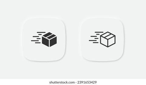 Box icon. Delivery sign. Package move symbol. Fast delivery icons. Vector isolated sign.