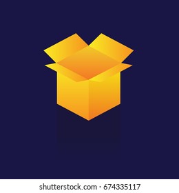 box icon . Design elements. on blue background. logo. symbol