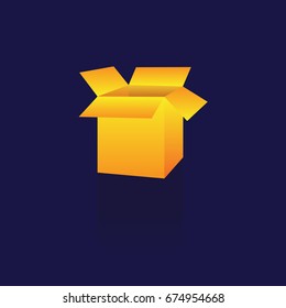 box icon . Design elements. on blue bacjground. logo. symbol