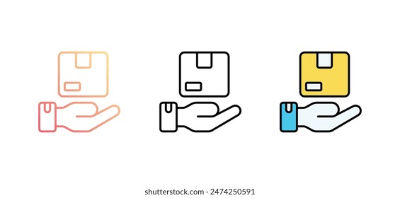 Box Icon Design mit weißem Hintergrund Stock Illustration