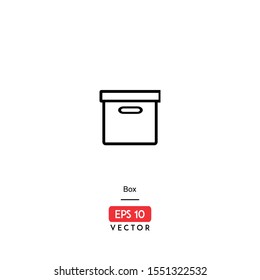 Box Icon. Ecommerce Isolated On White Background. With Line Style. Packing Icon. EPS10 - Vector