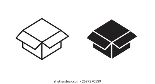 Box icon with editable stroke and flat vector pack