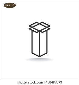Box icon flat.