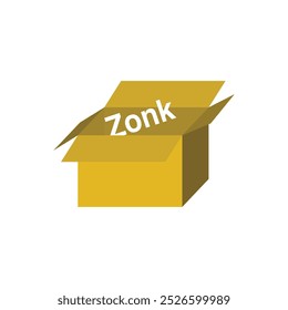 Box icon in flat color style. Delivery package box cargo transportation logistics. Design element illustration of a gift box containing nothing