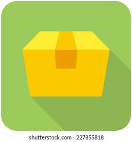 Box icon  (flat design with long shadows)