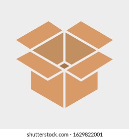 box icon. flat illustration of package vector icon, shipping sign symbol on blank background