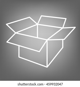 Box icon. Flat line design. Vector illustration