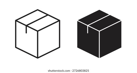 Icono de caja icono plano simple. Versión Liner - Vector de stock.