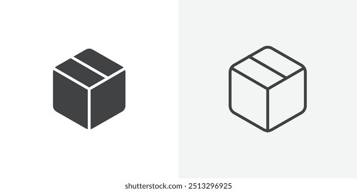 Ícone de caixa plano e design de conjunto simples