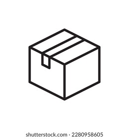 Box icon in flat style. Delivery vector illustration on white isolated background. Cargo business concept.