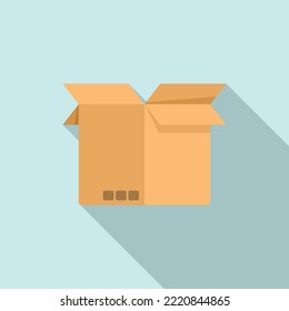 Box icon flat vector. Cardboard delivery. Carton package