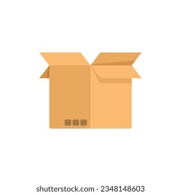Vector plano de icono de caja. Entrega de cartón. Caja aislada