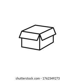 Icono de caja, ilustración vectorial plana