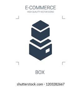 box icon. high quality filled box icon on white background. from e commerce collection flat trendy vector box symbol. use for web and mobile