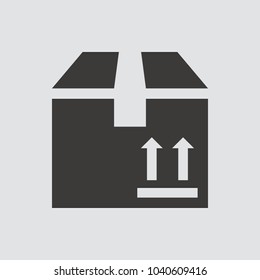 Box icon isolated of flat style. Vector illustration.