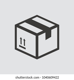 Box icon isolated of flat style. Vector illustration.