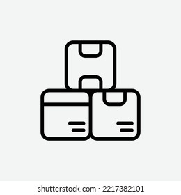  box icon, isolated Logistics outline icon in light grey background, perfect for website, blog, logo, graphic design, social media, UI, mobile app