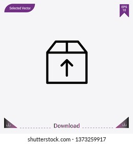 Box icon isolated on grey background.Premium symbol for website design, mobile application, logo, ui.Modern, simple, isolated, flat best quality icon for web site designs or mobile apps.
