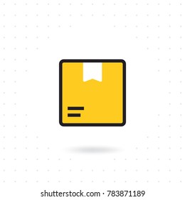 Box icon isolated on white background. Box icon in modern flat line style. Package related vector icon. Colored flat line vector illustration