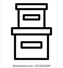 Box-Symbol mit isoliertem Vektorgrafik und transparentem Hintergrund