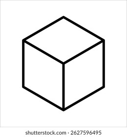 box icon, line design Symbol isolated white background. vector illustration. color editable.