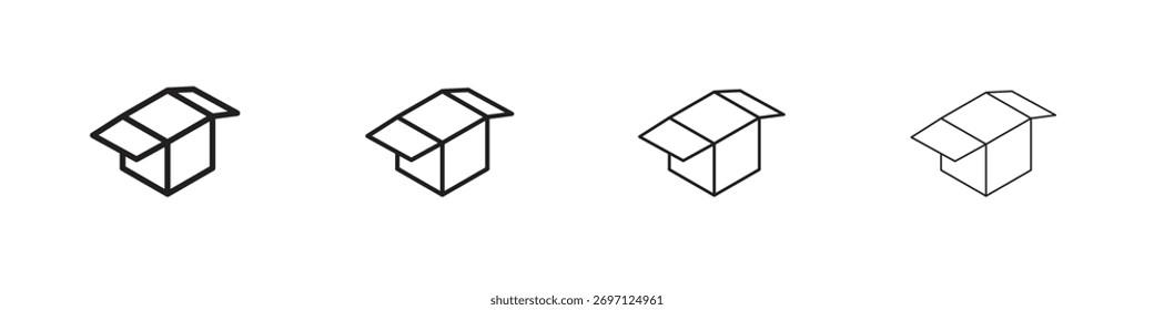 Diseño de línea de icono de caja. conjunto de iconos de Vector de línea delgada.
