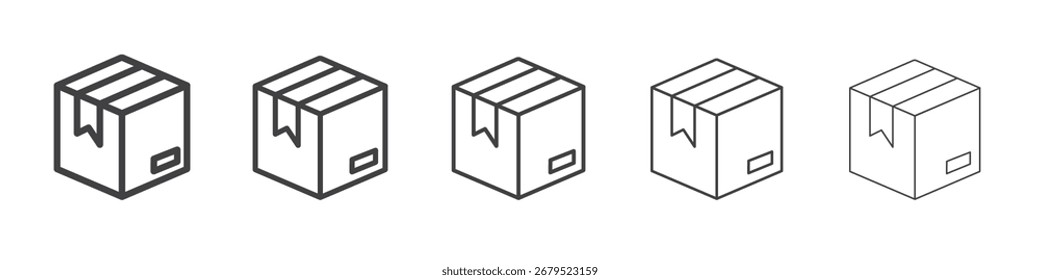 Box icon Line graphics illustration symbol