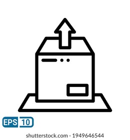 box icon in line style isolated on white background. EPS 10