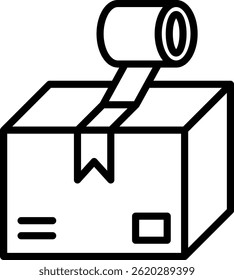 Ilustración vectorial de línea de icono de caja
