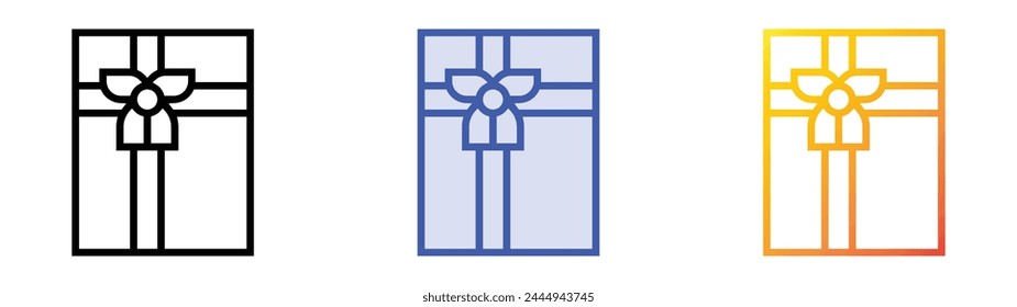 box icon. Linear, Blue Fill and Gradient Style Design Isolated On White Background