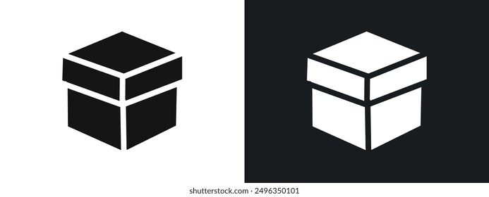 Box icon linear graphics set vector in black