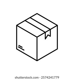 Box icon linear logo isolated