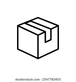 Diseño del logotipo del icono de la caja. muestra y símbolo de la caja, paquete, paquete