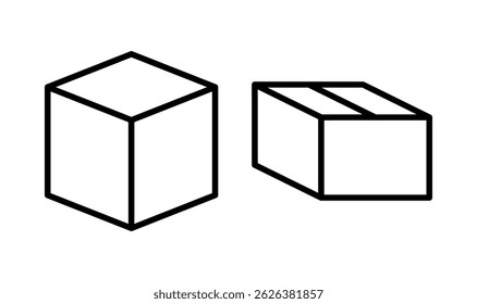 Box icon logo design. box sign and symbol, parcel, package