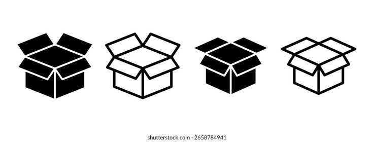 Logo-Design für Box-Symbole. Kastenzeichen und Symbol, Paket, Paket
