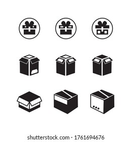 icono de caja o logotipo símbolo de signo aislado ilustración vectorial - Colección de iconos vectoriales de estilo negro de alta calidad
