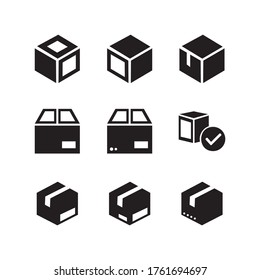 icono de caja o logotipo símbolo de signo aislado ilustración vectorial - Colección de iconos vectoriales de estilo negro de alta calidad
