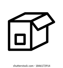Icono de caja o logotipo símbolo de signo aislado ilustración vectorial - iconos vectoriales de estilo negro de alta calidad
