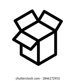 Icono de caja o logotipo símbolo de signo aislado ilustración vectorial - iconos vectoriales de estilo negro de alta calidad

